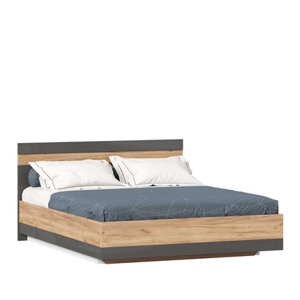 Кровать спальная Фиджи 1600 с подъемным механизмом ЛД 659.073, Дуб золотой/Антрацит в Салехарде - изображение