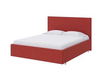 Спальная кровать Flat 200х200, Велюр (Forest 13 Красный) в Салехарде