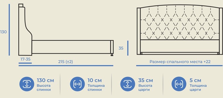 Спальная кровать Франческа 160х200 с подъемным механизмом и дном в Салехарде - изображение 9
