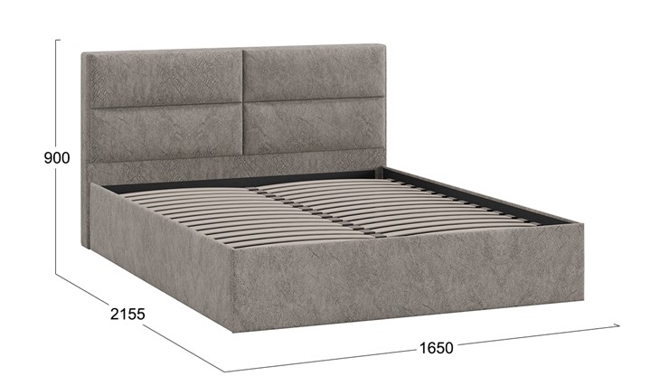 Кровать Глосс Тип 1 (Микровелюр Wellmart Latte) в Салехарде - изображение 1