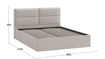 Кровать 2-спальная Глосс Тип 1 (Велюр Confetti Smoke) в Салехарде - предосмотр 1