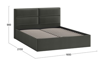 Кровать 2-спальная Глосс Тип 1 (Велюр Confetti Stone) в Салехарде - предосмотр 1