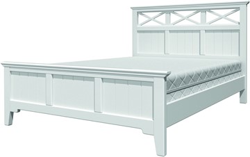 Кровать двуспальная Грация-5 с белым карнизом (Белый Античный) 160х200 в Салехарде