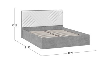 Кровать 2-х спальная Хилтон Тип 1 (Ателье светлый/Белый) в Салехарде - предосмотр 2