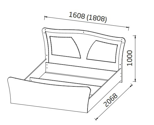 Двуспальная кровать Франческа 160х200 с ортопедическим основанием, ясень анкор светлый/дуб шервуд/иск. кожа перламутровый глянец в Салехарде - изображение 1