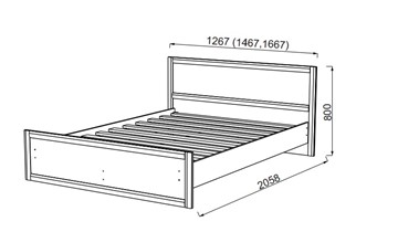 Двуспальная кровать Камелия, 1600, шимо светлый/белый кожзам в Тарко-Сале - предосмотр 1