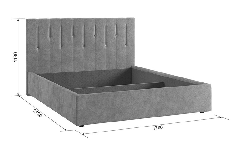 Кровать двуспальная Кристи 2 1.6, Какао (велюр) в Салехарде - изображение 4