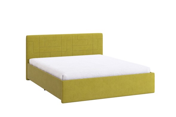 Двуспальная кровать Лора 2 1.6, янтарь (велюр) в Салехарде - изображение