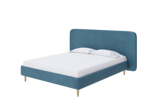 Кровать спальная Lorena 160x200, Микрофибра (Diva Синий) в Салехарде - изображение