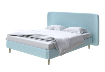 Кровать 2-спальная Lorena 160x200, Велюр (Scandi Cotton 20 Голубой Лед) в Салехарде