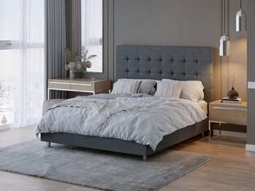 Спальная кровать Madrid Boxspring Standart 160х200, Рогожка (Savana Grey (серый)) в Салехарде