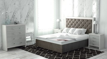 Кровать спальная Манхэттен 160х200 (с основанием), высота спинки - 130 см в Надыме