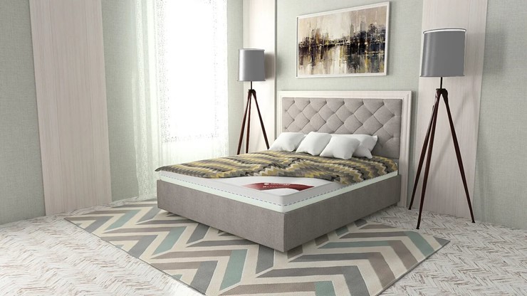 Кровать в спальню Манхэттен 180х200 (с основанием), с высотой спинки - 140 см в Салехарде - изображение 2