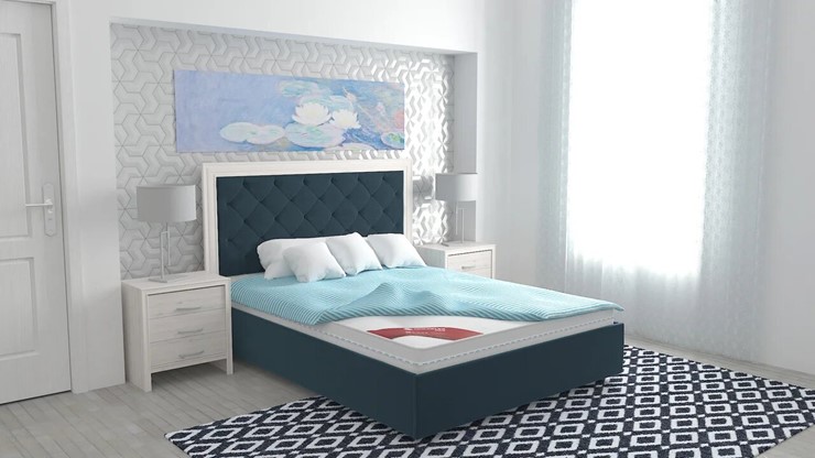 Кровать в спальню Манхэттен 180х200 (с основанием), с высотой спинки - 140 см в Надыме - изображение 4