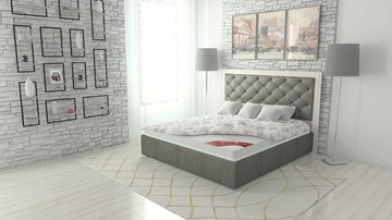 Кровать в спальню Манхэттен 180х200 (с основанием), с высотой спинки - 140 см в Надыме - предосмотр 1