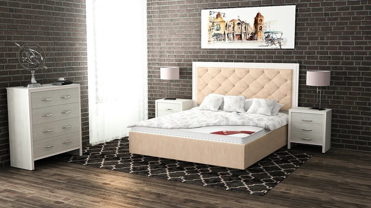 Кровать в спальню Манхэттен 180х200 (с основанием), с высотой спинки - 140 см в Надыме - изображение 5