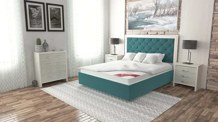 Кровать в спальню Манхэттен 180х200 (с основанием), с высотой спинки - 140 см в Надыме - изображение 6
