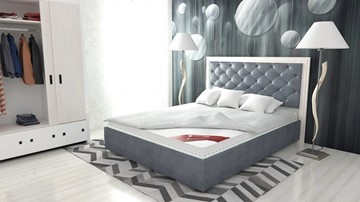 Кровать в спальню Манхэттен 180х200 (с основанием), с высотой спинки - 140 см в Надыме - предосмотр 8