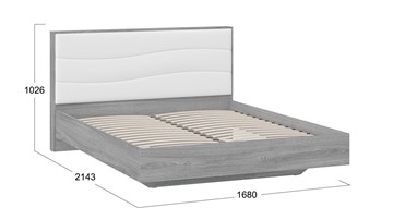 Кровать 2-спальная Миранда тип 1 (Дуб Гамильтон/Белый глянец) в Салехарде - предосмотр 1