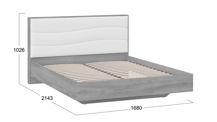 Кровать 2-спальная Миранда тип 1 (Дуб Гамильтон/Белый глянец) в Салехарде - изображение 1