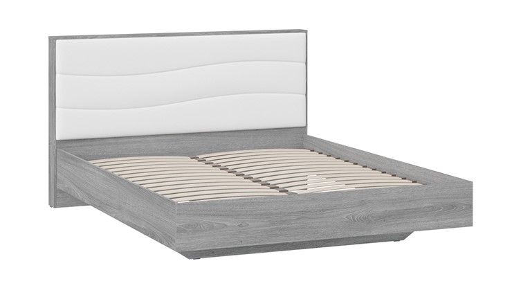 Кровать 2-спальная Миранда тип 1 (Дуб Гамильтон/Белый глянец) в Салехарде - изображение 2