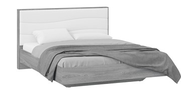 Кровать 2-спальная Миранда тип 1 (Дуб Гамильтон/Белый глянец) в Салехарде