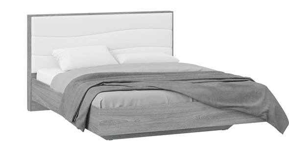 Кровать 2-спальная Миранда тип 1 (Дуб Гамильтон/Белый глянец) в Салехарде - изображение