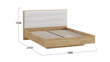 Кровать Миранда тип 1 (Дуб крафт золотой/Белый глянец) в Салехарде - предосмотр 1