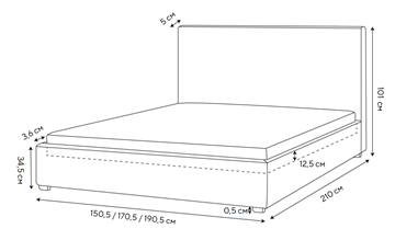 Кровать Mono 140х200, Велюр (Monopoly Миндаль (111)) в Салехарде - предосмотр 1
