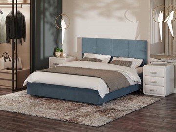 Двуспальная кровать Neo 140х200, Велюр (Monopoly Прованский синий (792)) в Салехарде - предосмотр