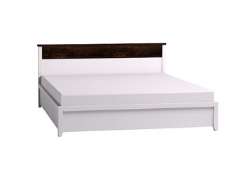 Двуспальная кровать Норвуд 31 с гибкими ламелями дерево, Белый-Орех шоколадный в Ноябрьске