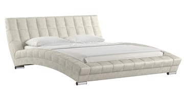 Спальная кровать Оливия 160 арт. Дарлинг айвори (светлый серо-бежевый) с основанием в Салехарде - предосмотр