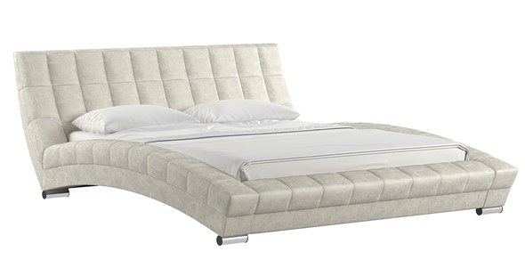 Спальная кровать Оливия 160 арт. Дарлинг айвори (светлый серо-бежевый) с основанием в Салехарде - изображение