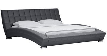 Кровать 2-спальная Оливия 180 арт. Марика 485 к/з (серый) с основанием в Лабытнанги