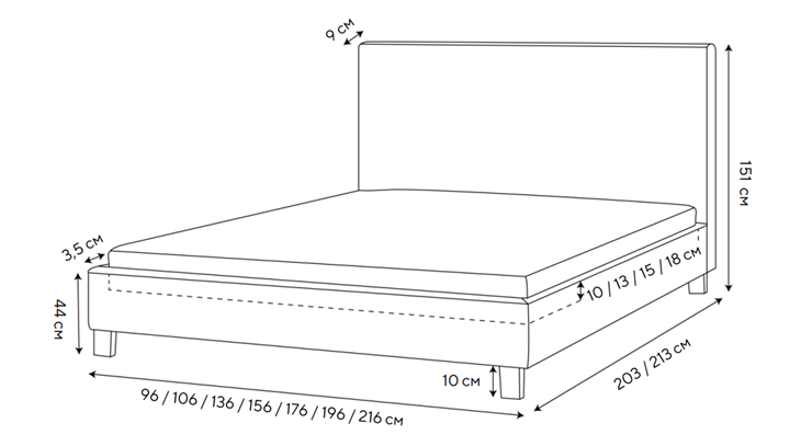 Спальная кровать Rhomby 160х200, Рогожка (Тетра Бежевый) в Салехарде - изображение 1