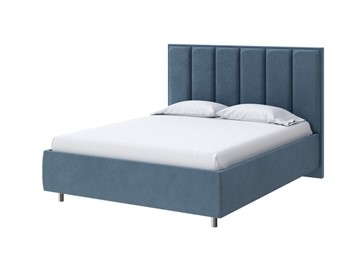 Спальная кровать Routa 160х200, Велюр (Monopoly Прованский синий (792)) в Ноябрьске