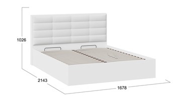 Кровать двуспальная с подъемным механизмом Агата тип 1 (Белый) в Салехарде - предосмотр 3