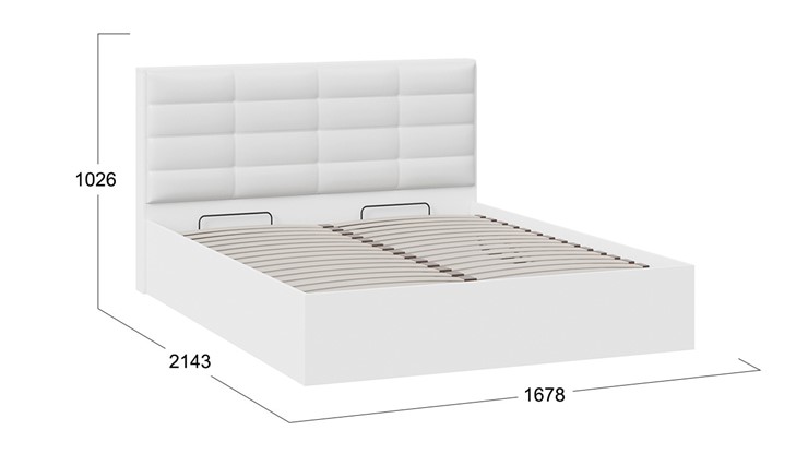 Кровать двуспальная с подъемным механизмом Агата тип 1 (Белый) в Салехарде - изображение 3