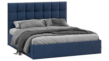 Кровать 2-спальная с подъемным механизмом Эмбер (Микровелюр Wellmart Blue) в Ноябрьске