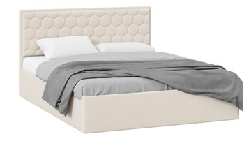 Кровать спальная с подъемным механизмом Порто (Велюр Confetti Cream) без заглушины в Салехарде