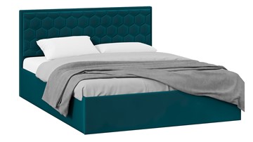 Кровать спальная с подъемным механизмом Порто (Велюр Confetti Izumrud) с заглушиной в Салехарде