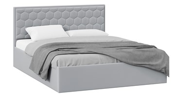 Кровать спальная с подъемным механизмом Порто (Велюр Confetti Silver) без заглушины в Новом Уренгое
