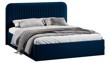 Кровать спальная с подъемным механизмом с заглушиной Тиффани тип 1 (Микровелюр Confetti Blue) в Салехарде - предосмотр