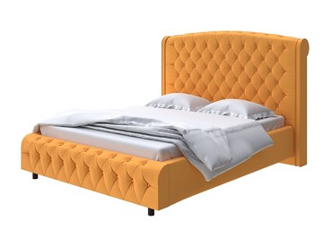 Двуспальная кровать Salvatore Grand 140x200, Велюр (Scandi Cotton 18 Шафран) в Новом Уренгое