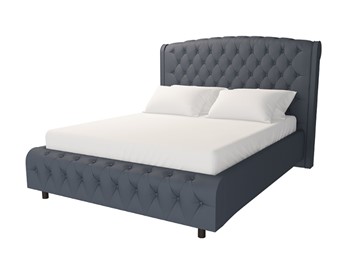 Кровать двуспальная Salvatore Grand 160x200, Экокожа (Темно-серый) в Салехарде