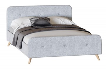 Кровать двуспальная Сиерра 1600 (с подъемным механизмом и коробом) Аура серый в Лабытнанги