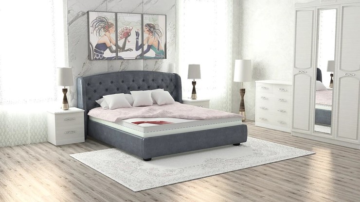 Спальная кровать Сильва 180х200 (с основанием) в Салехарде - изображение 1