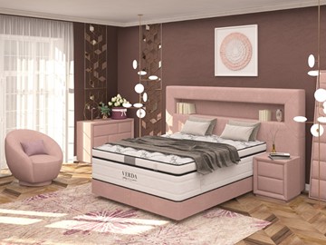 Двуспальная кровать Smart/Podium M 160х200, Флок (Велсофт Винтажный розовый) в Надыме