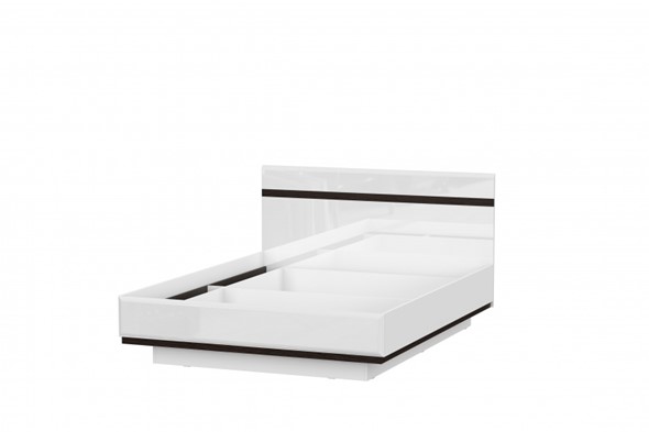 Кровать спальная Соло универсальная 1,6х2,0, белый/белый глянец/венге в Салехарде - изображение