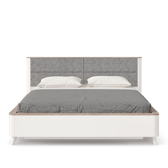 Кровать двуспальная Стефания 1600 с подъемным механизмом ЛД 413.140, Дуб Маувелла PR/Белый в Салехарде - изображение 1